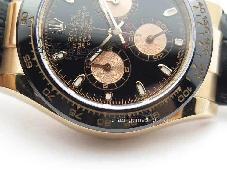 MiroTime 0326 Comfortable Daytona 116515 Noob 1:1 Best Edition Black RG Dial On Black Leather Strap A 3788